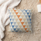 対照的で青いオレンジおよび白い三角形パターン クッション (ブランケット)