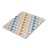 対照的で青いオレンジおよび白い三角形パターン タイル (側面)