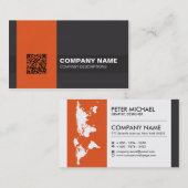 対照的で黒いオレンジモダンな企業の 名刺 (正面/裏面)