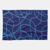 対照的なブルースのラインアート キッチンタオル (横)