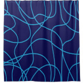 対照的なブルースのラインアート シャワーカーテン (正面)