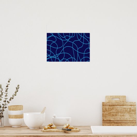 対照的なブルースのラインアート ポスター (キッチン)