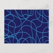 対照的なブルースのラインアート ポストカード (正面)