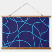 対照的なブルースのラインアート 吊り下げ型タペストリー (正面)