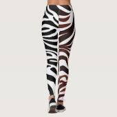 対照的な白黒ブラウン市松模様にレギンス レギンス (裏面)