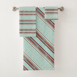 対照的な色のパターン バスタオルセット