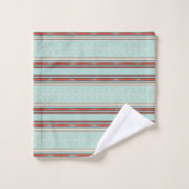 対照的な色のパターン バスタオルセット (ウォッシュタオル)