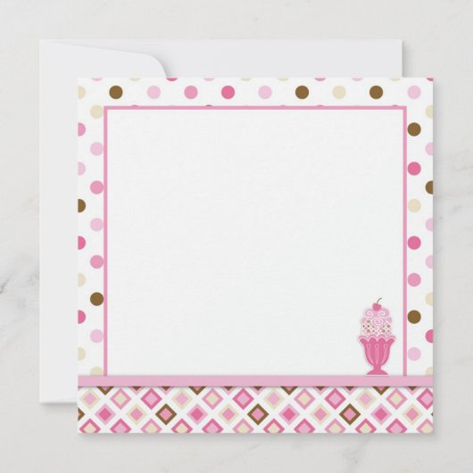 対猿及びアイスクリームのサンデーの誕生日 カード (裏面)