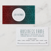 対称のアポイントメントのメモ 予約カード (正面/裏面)