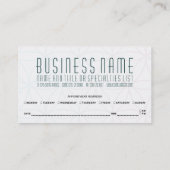 対称のアポイントメントのメモ 予約カード (裏面)