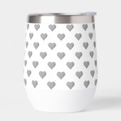 対称の小さなコンクリートグレーハートオン白 (左面)