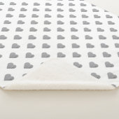 対称の小さなコンクリートグレーハートオン白 シェルパブランケット (3/4)