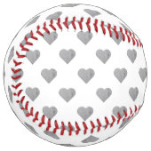 対称の小さなコンクリートグレーハートオン白 ソフトボール (正面左)