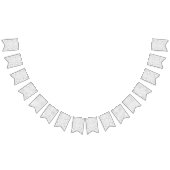 対称の小さなコンクリートグレーハートオン白 バンティングフラッグ (全)