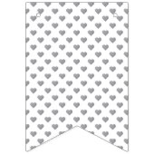 対称の小さなコンクリートグレーハートオン白 バンティングフラッグ (第3の旗)