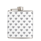 対称の小さなコンクリートグレーハートオン白 フラスク (正面)