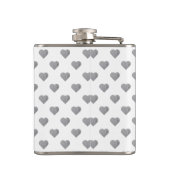 対称の小さなコンクリートグレーハートオン白 フラスク (裏面)
