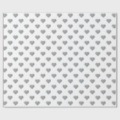 対称の小さなコンクリートグレーハートオン白 ラッピングペーパー (フラット)