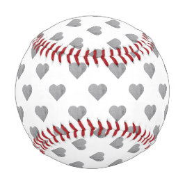 対称の小さなコンクリートグレーハートオン白 野球ボール