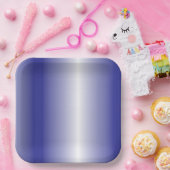 対称の複雑な青い幾何学的パターン ペーパープレート (パーティー)