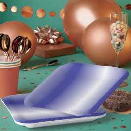 対称の複雑な青い幾何学的パターン ペーパープレート