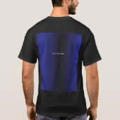 対称の複雑な青い幾何学的パターン Tシャツ (裏面)