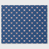 対称エレガントロマンチックなスパークルピンクハート ラッピングペーパー (フラット)