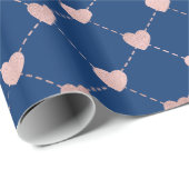 対称エレガントロマンチックなスパークルピンクハート ラッピングペーパー (ロールコーナー)