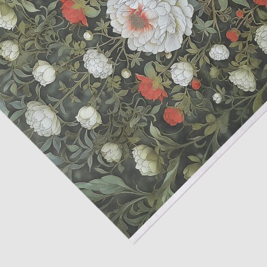 対称エレガント白い赤いフローラの切り離し157 薄葉紙 (詳細)