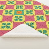 対称カラフルタイルを使用した幾何学的パターン シェルパブランケット (3/4)