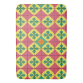 対称カラフルタイルを使用した幾何学的パターン バスマット (正面縦)