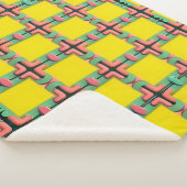 対称カラフルデザイン付き幾何学的パターン シェルパブランケット (3/4)