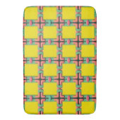 対称カラフルデザイン付き幾何学的パターン バスマット (正面縦)