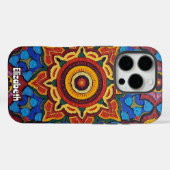 対称カラフルフローラ付きマンダラパターン Case-Mate iPhoneケース (裏面 (横))
