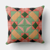 対称カラフル正方形の幾何学的パターン クッション (裏面)
