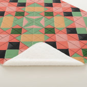 対称カラフル正方形の幾何学的パターン シェルパブランケット (3/4)