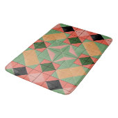 対称カラフル正方形の幾何学的パターン バスマット (アングル)