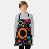対称カラフル白の幾何学的パターン エプロン (着用した状態)