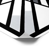 対称グリッドジオメトリ – 白黒抽象芸術L ポスター (角)