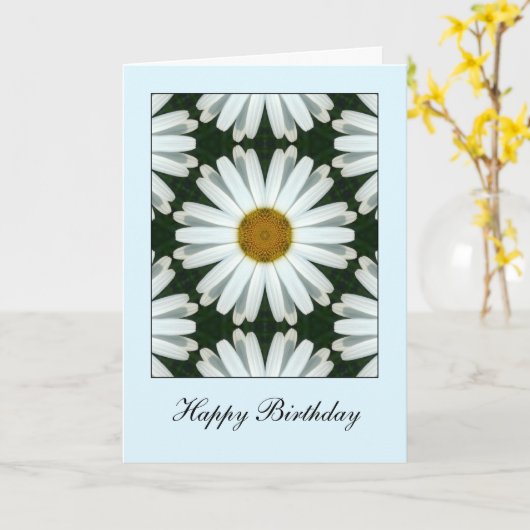 対称デイジー-誕生日 カード (黄色い花)