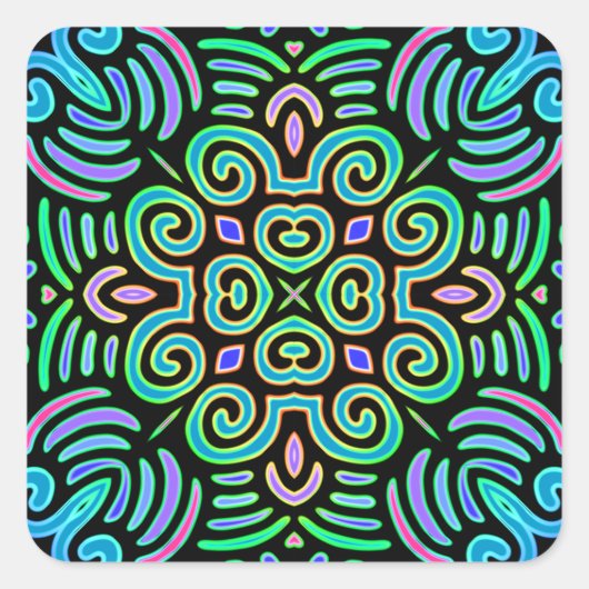 対称デザインクール色 スクエアシール (正面)