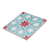 対称フローラ赤い青の灰色の石 – テクスチャ タイル (側面)