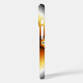 対称モノグラムの黒とオレンジのフラクタル Case-Mate iPhoneケース (裏面 / 左)