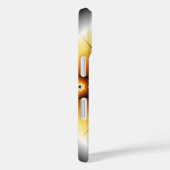 対称モノグラムの黒とオレンジのフラクタル Case-Mate iPhoneケース (裏面 / 右)