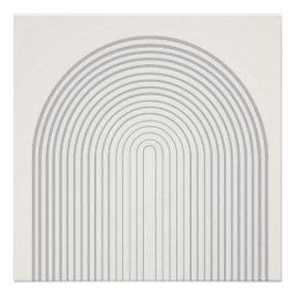 対称レインボーシェイプベージュホワイトアート ポスター