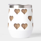 対称大型素朴茶色の木製ハート (右面)