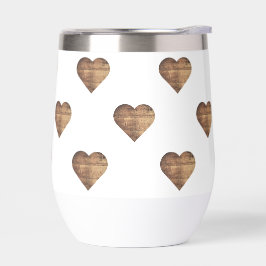 対称大型素朴茶色の木製ハート