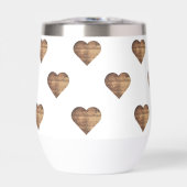 対称大型素朴茶色の木製ハート (正面)