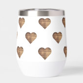 対称大型素朴茶色の木製ハート (背面)