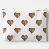 対称大型素朴茶色の木製ハート アクセサリーポーチ (裏面)